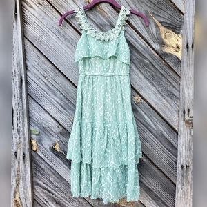 Girls 5/6 Mint Green Lace Boutique Dress